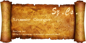 Szummer Csongor névjegykártya